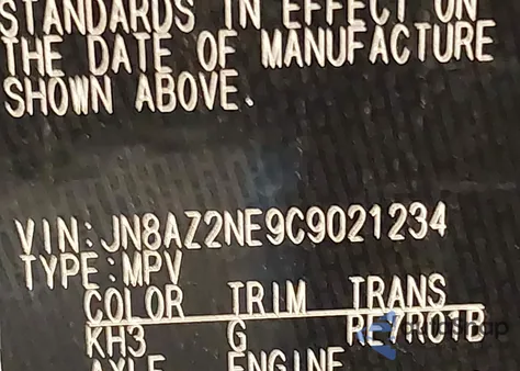 2012 Infiniti Qx56 from USA, damaged, VIN JN8AZ2NE9C9021234